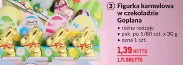 Figurka karmelowa w czekoladzie Goplana różne rodzaje promocja w Makro