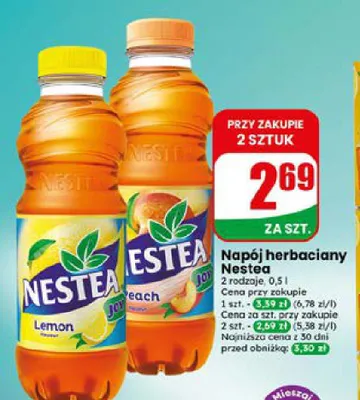 Napój herbaciany Nestea brzoskwiniowy promocja w Dino