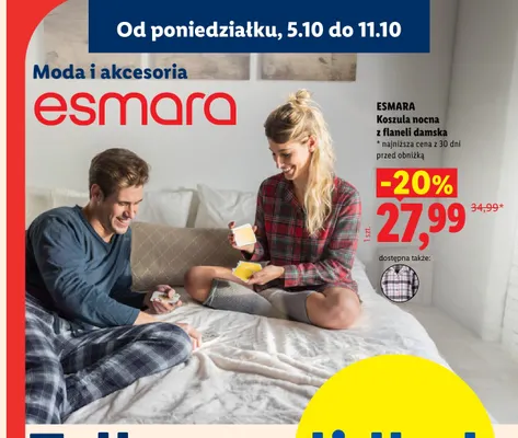 Koszula nocna z flaneli damska Esmara promocja w Lidl