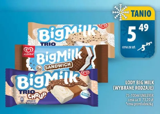 Lody Big Milk promocja w Arhelan