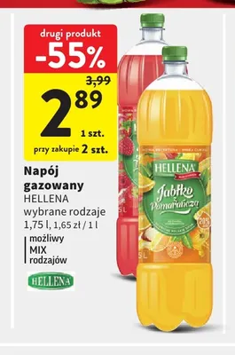 Napój gazowany Hellena Jabłko Pomarańcza promocja w Intermarche