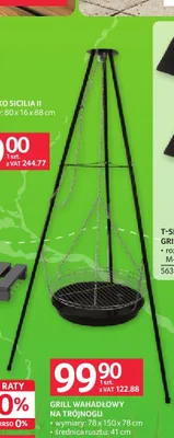 Grill wahadłowy na trójnogu promocja w Selgros