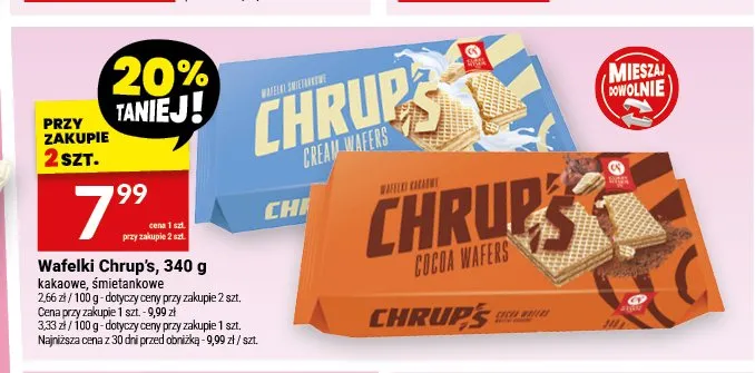 Wafelki Chrup's śmietankowe promocja w Twój Market