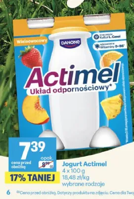 Jogurt Actimel wieloowocowy 4-pak promocja w Delikatesy Centrum