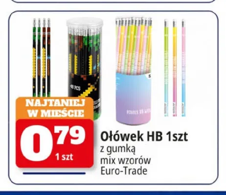 Ołówek HB Euro-Trade z gumką promocja w Leclerc