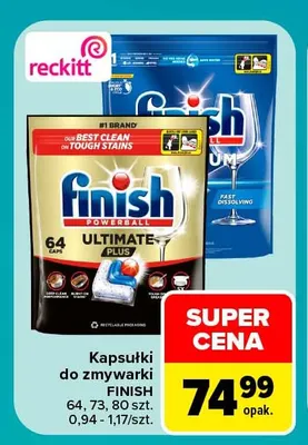Kapsułki do zmywarki Finish promocja w Carrefour Market