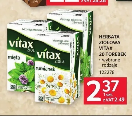 Herbata ziołowa Vitax Rumianek promocja w Selgros