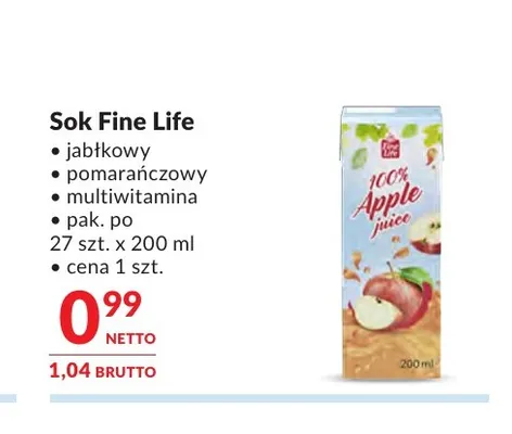 Sok multiwitamina Fine Life promocja w Makro