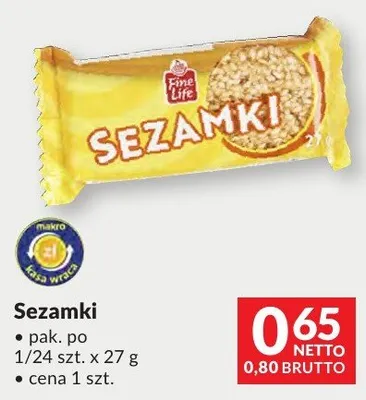Sezamki Fine Life promocja w Makro