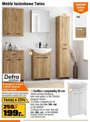 Szafka z umywalką 45cm promocja w OBI