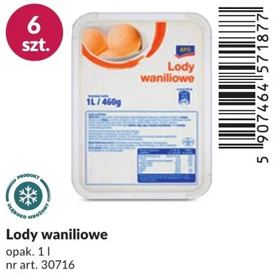 Lody waniliowe promocja w Makro