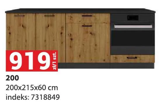 Zestaw szafek kuchennych 200 200x215x60cm indeks 7318849 promocja w Merkury Market