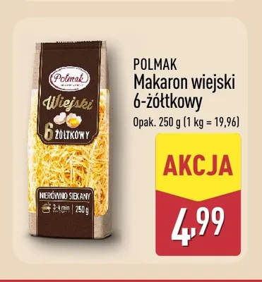 Makaron wiejski 6-żółtkowy Polmak promocja w Aldi