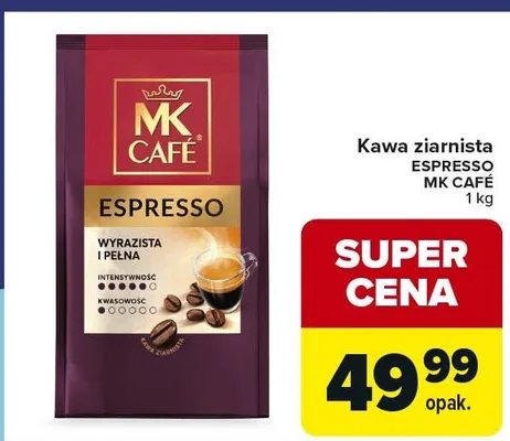 Kawa ziarnista espresso promocja w Carrefour