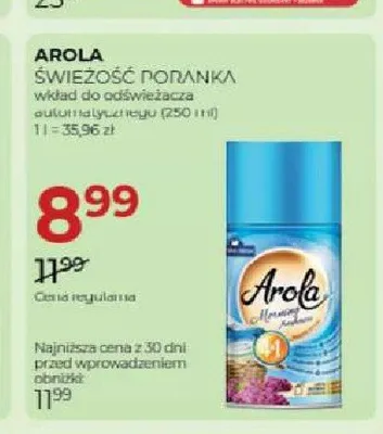 Wkład do odświeżacza automatycznego Arola Świeżość Poranka promocja w Drogerie Jawa