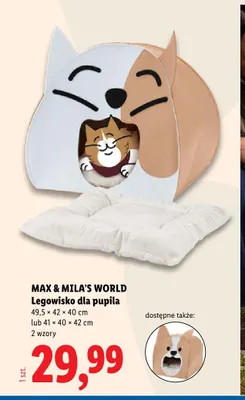 Legowisko dla pupila 41x40x42 cm Max & Mila's World promocja w Lidl