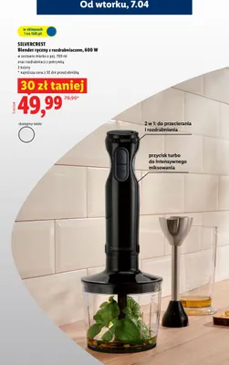Blender ręczny z rozdrabniaczem 600W promocja w Lidl