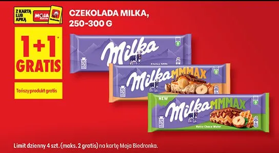 Czekolada Milka, 250-300 g promocja w Biedronka