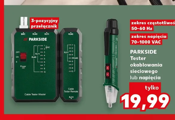 Tester okablowania sieciowego Parkside promocja w Kaufland