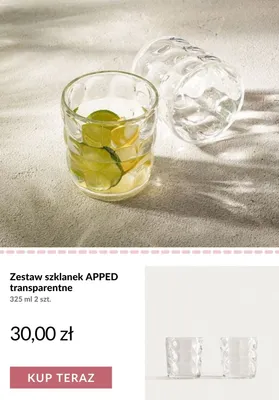 Zestaw szklanek APPED transparentne 2-pak 325 ml promocja w Homla