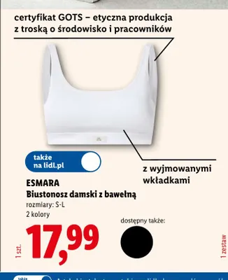 Biustonosz damski z bawełną Esmara promocja w Lidl