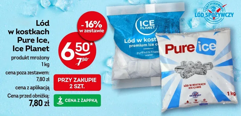 Lód w kostkach Pure Ice, Ice Planet promocja w Żabka