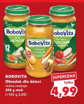 Obiadek dla dzieci warzywa z kurczakiem w pomidorach BoboVita promocja w Kaufland