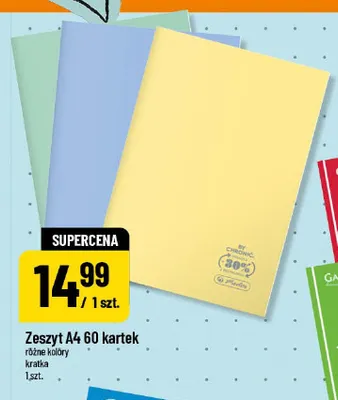Zeszyt A4 60 kartek w kratkę promocja w POLOmarket