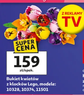 Bukiet kwiatów z klocków Lego, modele: 10328, 10374, 11501 promocja w Auchan