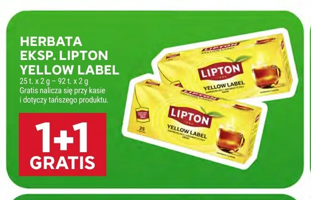 Herbata ekspresowa Lipton Yellow Label promocja w Stokrotka