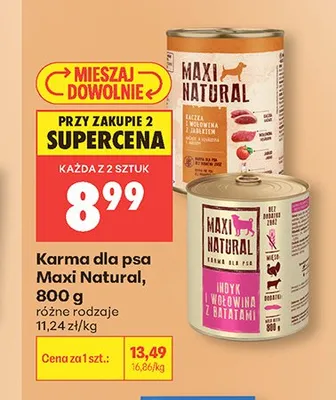 Karma dla psa Maxi Natural promocja w Biedronka