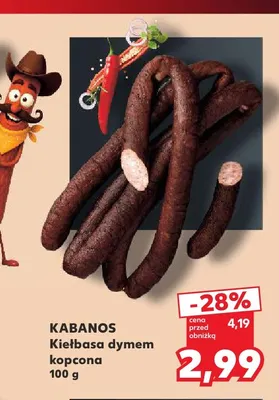 Kiełbasa dymem kopcona Kabanos promocja w Kaufland