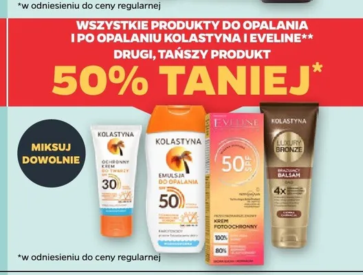 Produkty do opalania i po opalaniu Kolastyna i Eveline promocja w Netto