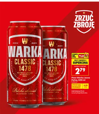 Piwo Warka promocja w Biedronka