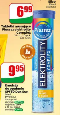 Tabletki musujące Plusssz elektrolity Complex promocja w Dino