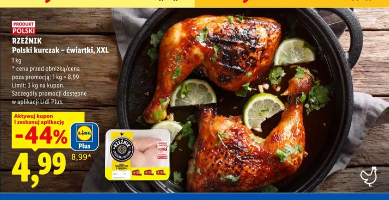 Polski kurczak ćwiartki XXL Rzeźnik promocja w Lidl
