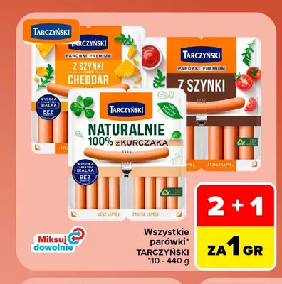 Parówki z szynki Cheddar Tarczyński promocja w Carrefour