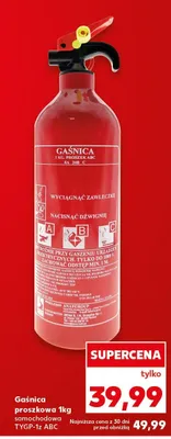 Gaśnica proszkowa samochodowa TYGP-1z ABC promocja w Kaufland