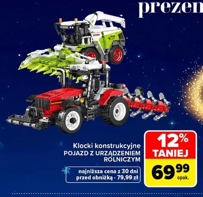 Klocki konstrukcyjne pojazd z urządzeniem rolniczym promocja w Carrefour Market