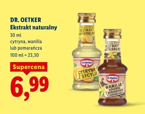 Ekstrakt naturalny, cytryna, wanilia lub pomarańcza promocja w Lidl