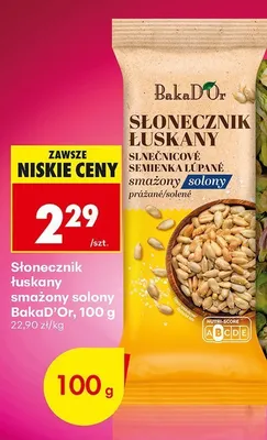 Słonecznik łuskany smażony solony BakaD'Or promocja w Biedronka