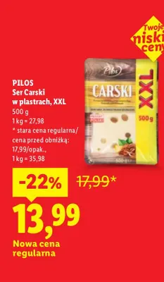 Ser carski w plastrach XXL Pilos promocja w Lidl