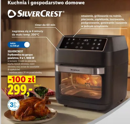 Frytkownica na gorące powietrze 9 w 1 Silvercrest promocja w Lidl
