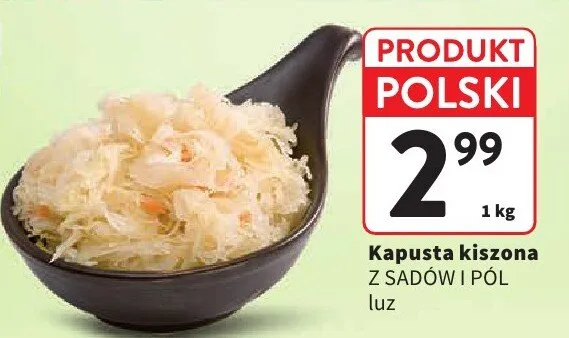Kapusta kiszona z sadów i pól promocja w Intermarche