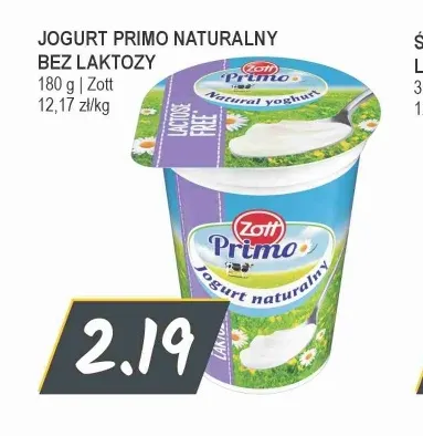 Jogurt Primo naturalny bez laktozy Zott promocja w Słoneczko