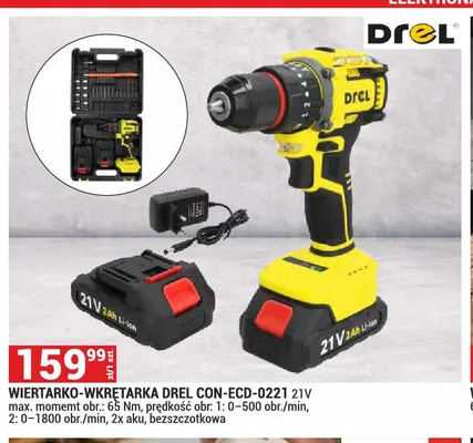 Wiertarko-wkrętarka Drel CON-ECD-0221 promocja w Merkury Market