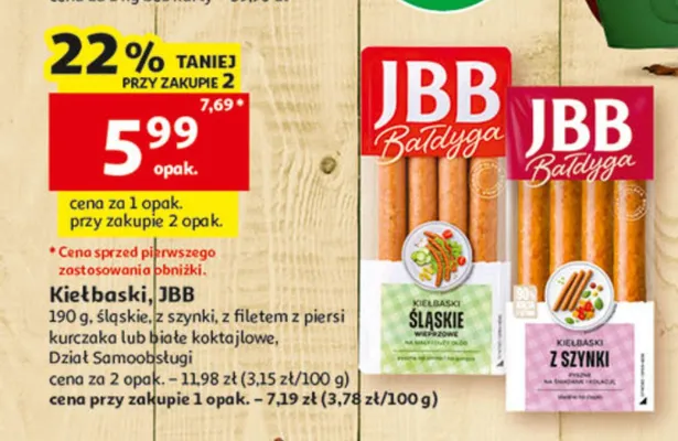 Kiełbaski śląskie JBB Bałdyga promocja w Auchan