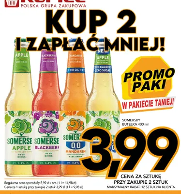 Piwo bezalkoholowe Somersby Apple Sugar promocja w Kupiec
