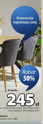Krzesło PEBRINGE tkanina aksamitna i stal promocja w Jysk