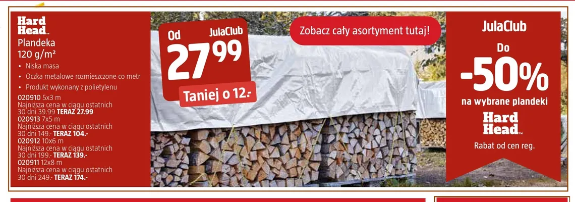 Plandeka 120 g/m² 7x5 m Hard Head promocja w Jula